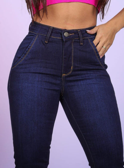 Calça Jeans Feminina com Bolso Social Escura